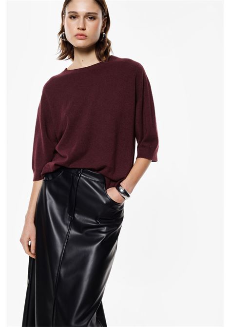 Maglione girocollo ampio manica tre quarti IMPERIAL | M3025868PRUGNA