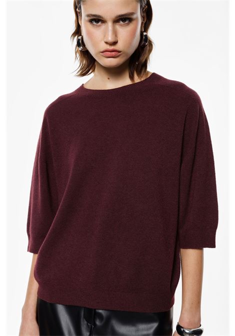 Maglione girocollo ampio manica tre quarti IMPERIAL | M3025868PRUGNA