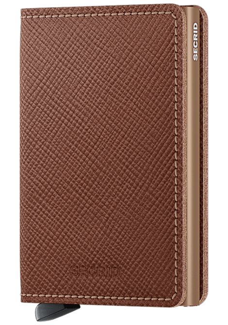 slimwallet saffiano caramel sand