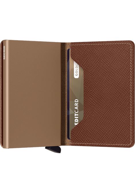 slimwallet saffiano caramel sand SECRID | SSA-SAFFIANOCARAMEL