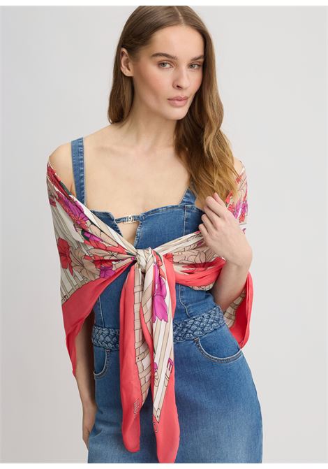 Foulard rosso a fiori