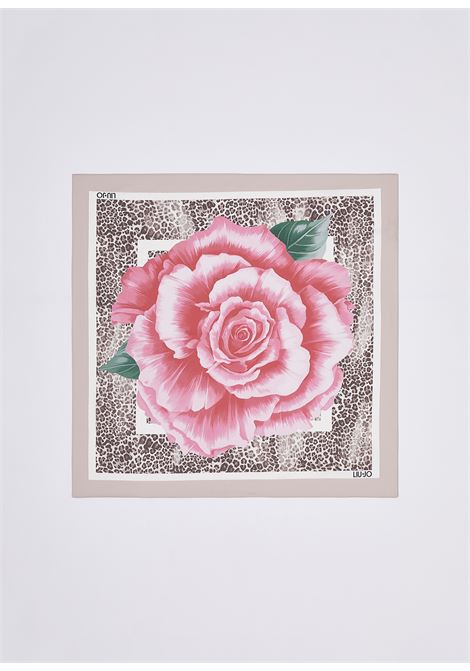 Foulard con fiore rosa LIUJO | 2A6053T274500006