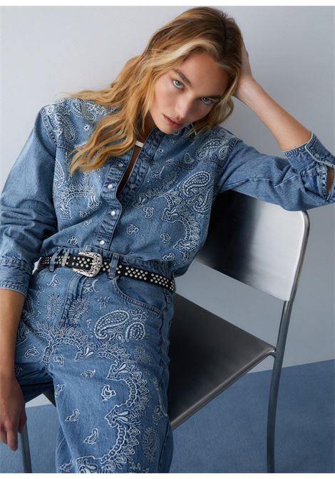 Camicia in denim con ricami LIUJO | UA6145D031379016