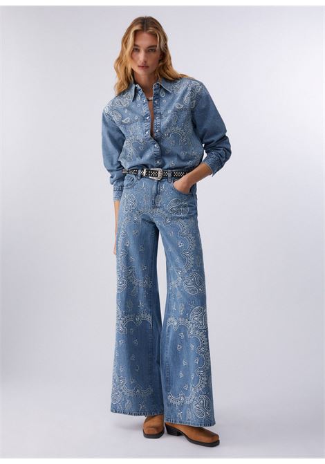 Camicia in denim con ricami LIUJO | UA6145D031379016