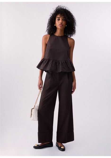 Pantaloni flare in popeline LIUJO | WA6498T485391109