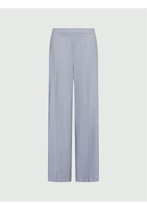Pantalone palazzo in chevron di lino e viscosa Azzurro MARELLA | MLLODINO003
